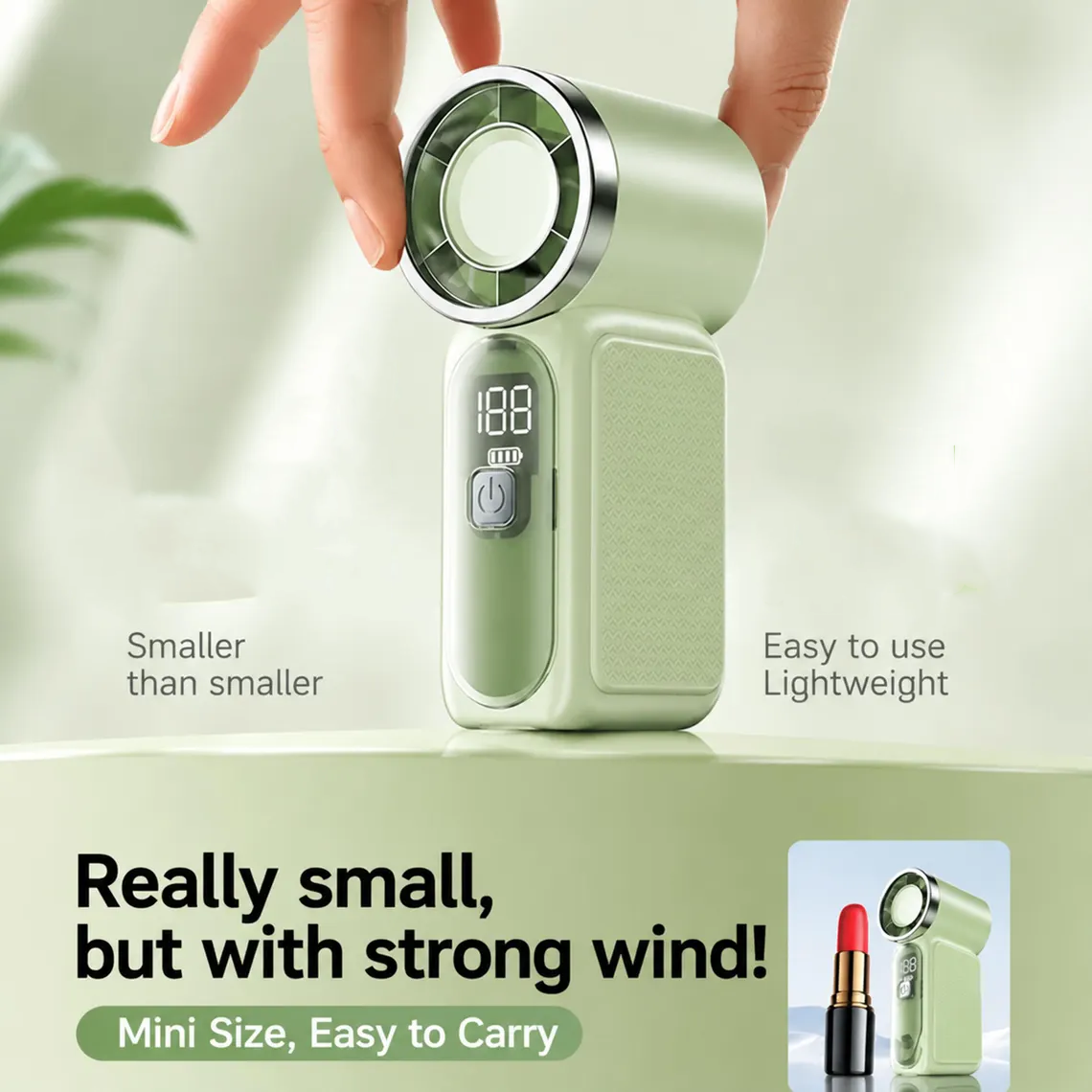 Lightweight 115g Mini Digital Display Handheld Portable Cooling Fan