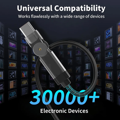 180° Rotatable Dual USB-C to USB-C Charging Cable