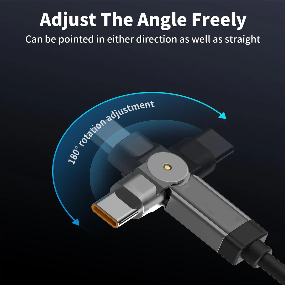 180° Rotatable Dual USB-C to USB-C Charging Cable