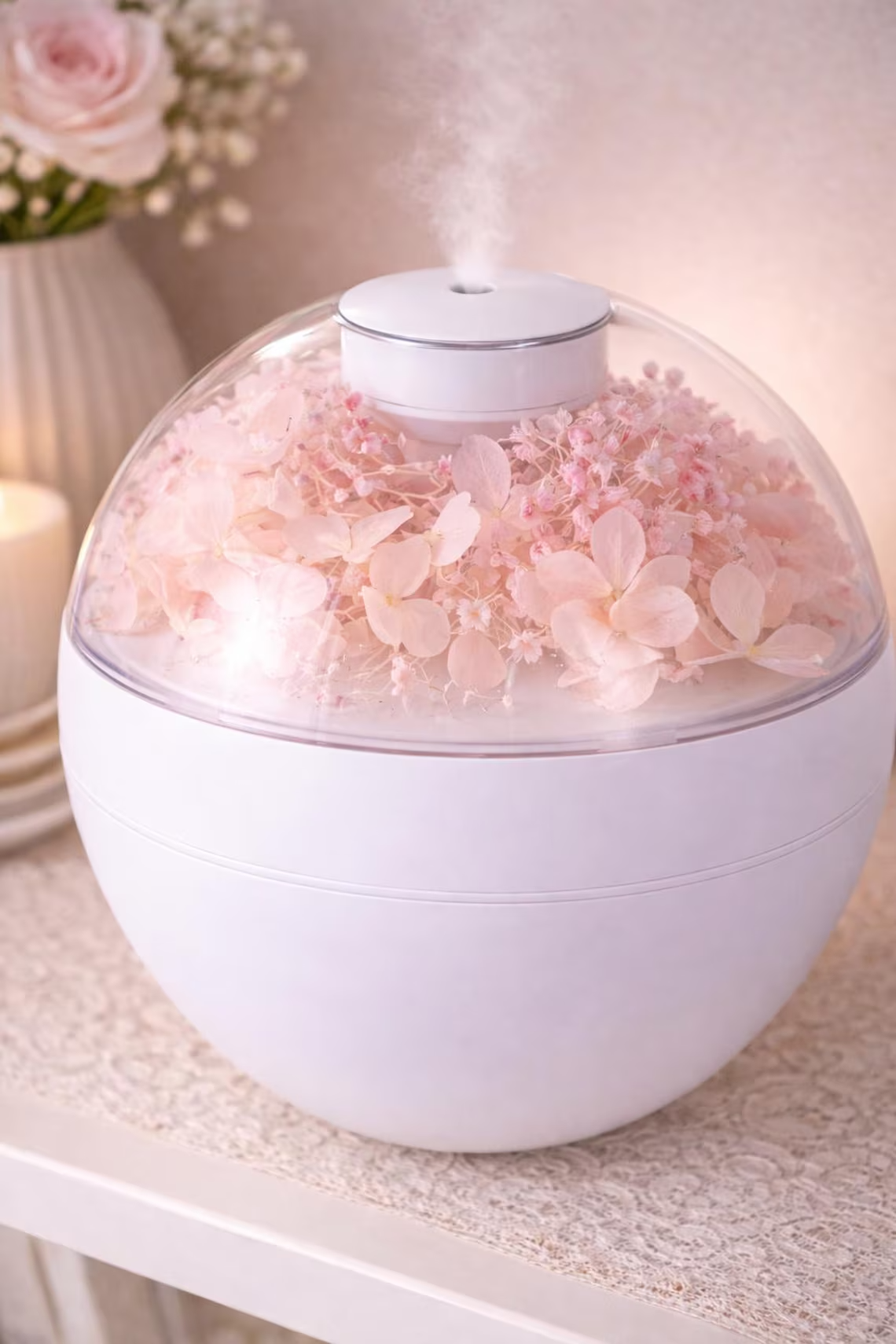 Floral Decor Ultrasonic Cool Mist Desktop Humidifier