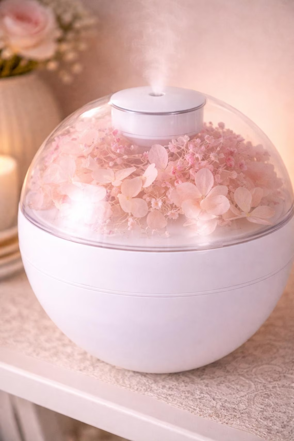 Floral Decor Ultrasonic Cool Mist Desktop Humidifier