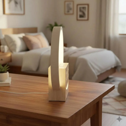 Wooden Sunrise Wake-Up Light Alarm Clock with Bluetooth Speaker & White Noise